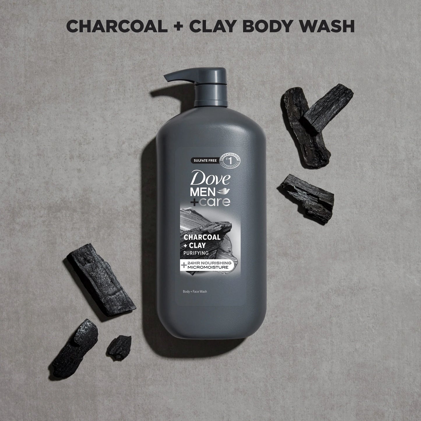 (4 Pack)  Elements Liquid Body Wash and Face Wash Charcoal + Clay Nourishing Cleanser, 30 Oz
