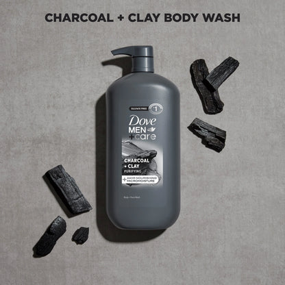 (4 Pack)  Elements Liquid Body Wash and Face Wash Charcoal + Clay Nourishing Cleanser, 30 Oz