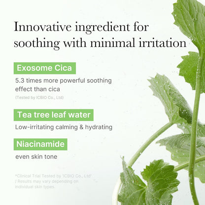 Toner Pads Exosome CICA Tea Tree Calming Toner Pad for Sensitive Skin | Centella Asiatica for Redness, Breakouts | Low-Irritating & Hydrating Care | Korean Skincare, 100 Pads (1 Pack)