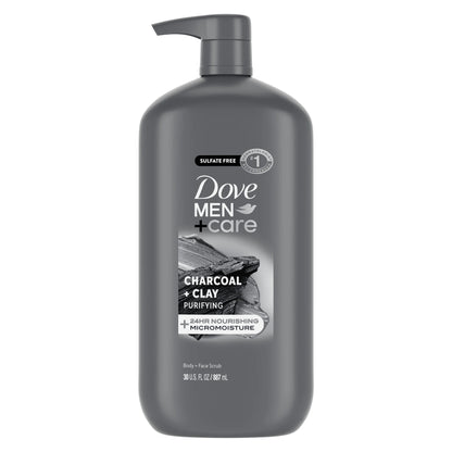 (4 Pack)  Elements Liquid Body Wash and Face Wash Charcoal + Clay Nourishing Cleanser, 30 Oz